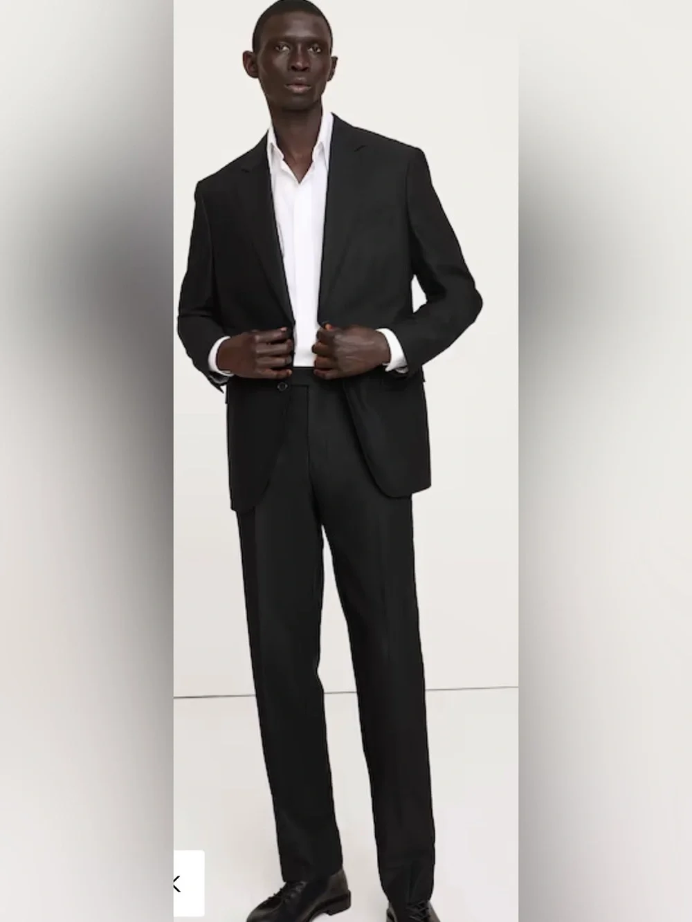 NWOT Banana Republic Signature Italian Hopsack Black Suit Pant Sz 34 x 30.